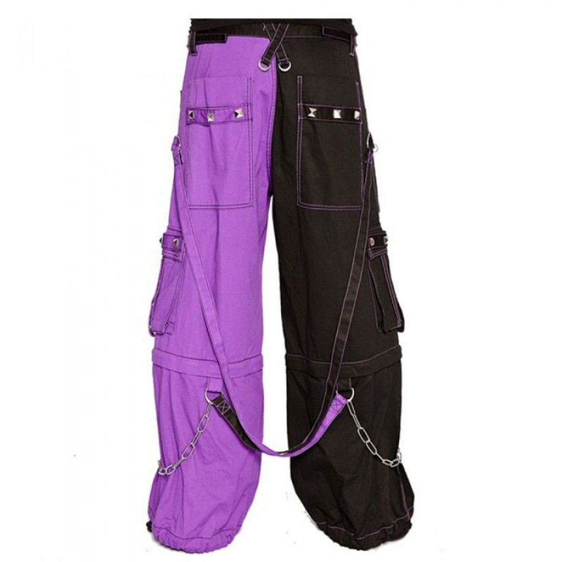Men Bondage Trouser Punk Rock Transformer Purple Baggy Trouser